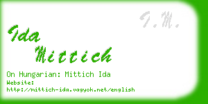 ida mittich business card